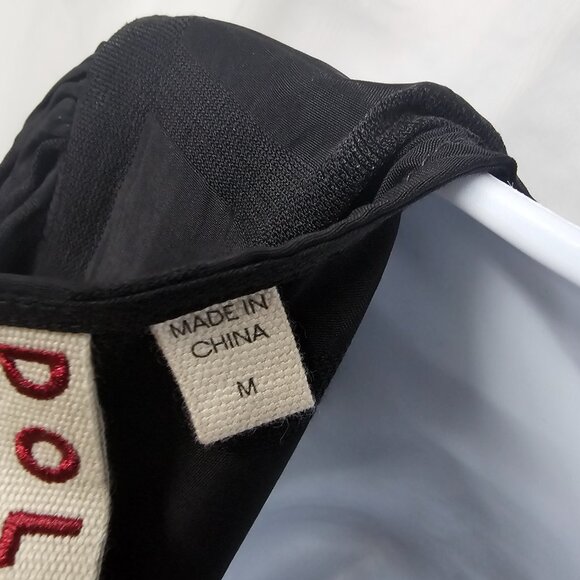 Anthropologie Dolan Black Windowpane Straight Leg Jumpsuit Boho Party M - Picture 13 of 16